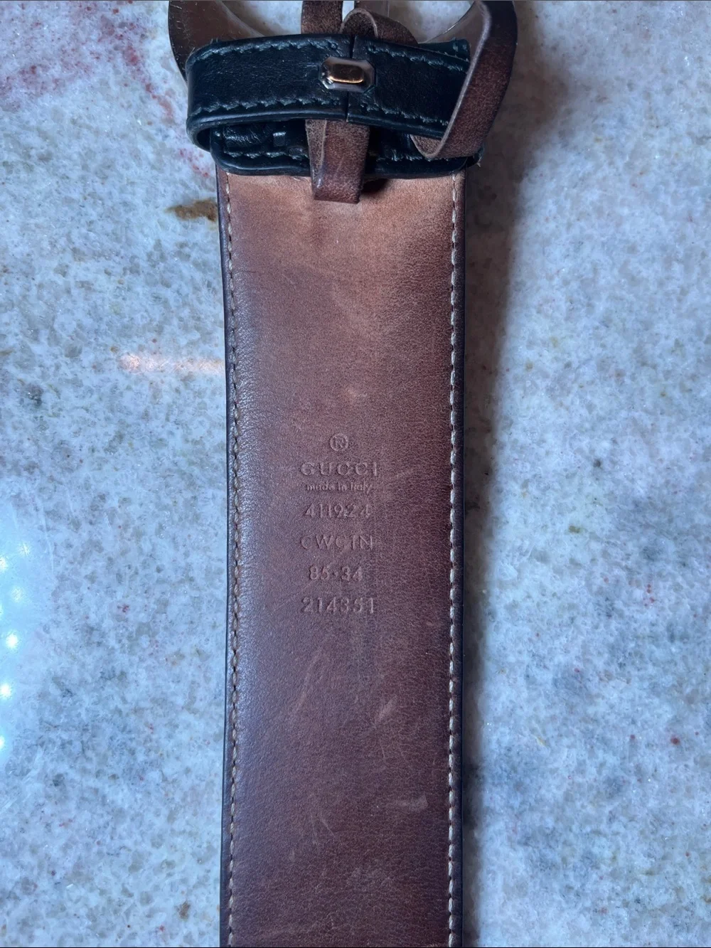 Gucci Black Leather Men's Belt with Silver Double-G Buckle